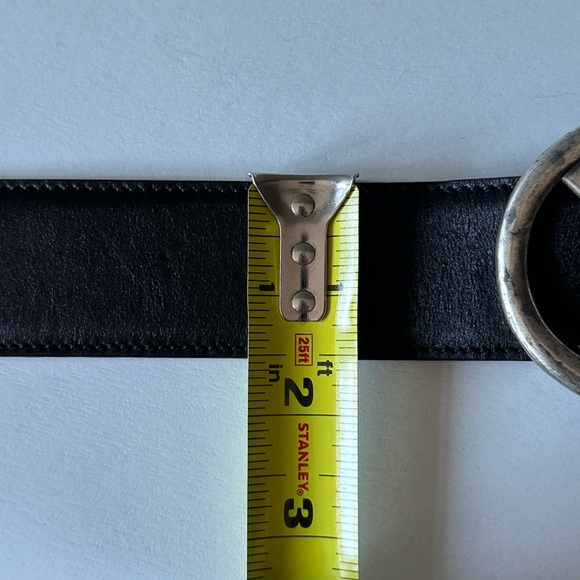 YVES SAINT LAURENT YSL LOGO BUCKLE BLACK GENUINE LEATHER BELT SZ LARGE 95 / 38 - Picture 15 of 16